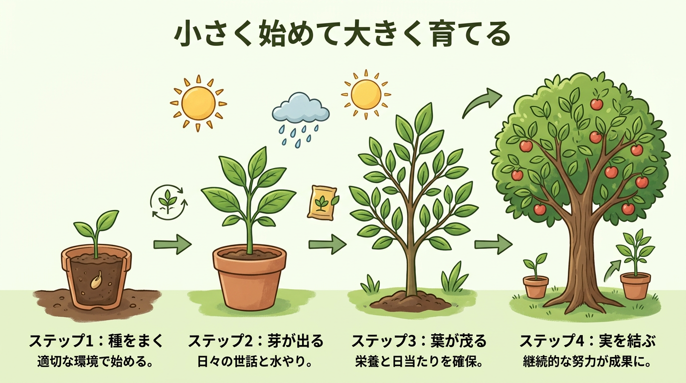 小さく始めて大きく育てる